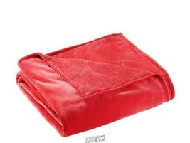 Luxury Solid Plush Blanket Twin Red 66&quot;Wx90&quot;L - £18.95 GBP
