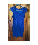 Express Blue Lace Bodycon Dress Cap Sleeve Party Cocktail Size 6 - $570.20 MXN