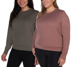 Lukka Lux Long Sleeve Tee Shirts, 2-Pack, Moisture Wicking, UPF 30, 4-Way Stretc - £12.76 GBP