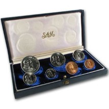 1966 South Africa Proof Set 7 uncirculated coins Silver Rand SAM BOX - $44.97