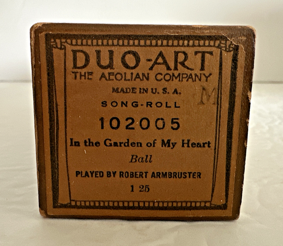 Duo Art Piano Word Song Roll 102005 IN THE GARDEN OF MY HEART Rare Vinta... - $27.77
