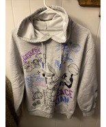 Space Jam Tune Squad Gray Hooded Sweatshirt Women&#39;s Size XL 15-17 Pet Sm... - $11.87