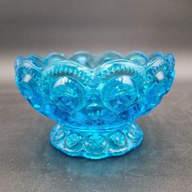 Vintage L.E Smith Moon and Stars “Colonial Blue” Glass Footed Candle Holder - £15.45 GBP