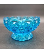 Vintage L.E Smith Moon and Stars “Colonial Blue” Glass Footed Candle Holder - £15.57 GBP