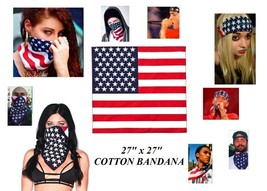 XL BIG Super-size 27x27&quot; USA FLAG BANDANA US Scarf Head Hair Neck Face M... - $11.99