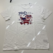 NWT Old Navy T Shirt Mens Womens L  White Nick&#39;s Autobody Santa Short Sleeve - £9.65 GBP