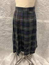 Vintage Jones New York Mid Length Tartan Plaid Wrap Skirt w Safety Pin Women&#39;... - £19.37 GBP