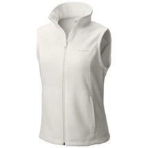 Columbia Womens White Full zip mock neck Benton Springs Fleece Vest Small - £21.87 GBP