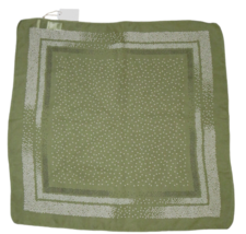 A New Day Olive Green Chiffon Polka Dot Square Scarf Bandana - £7.83 GBP