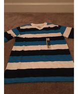 Faded Glory Boys Blue White Striped Short Sleeve Shirt V-Neck Size M - $34.61 CAD