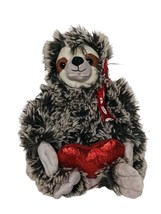 The Petting Zoo Valentines Heart Gray Black Sloth Plush Stuffed Animal 2... - £20.57 GBP