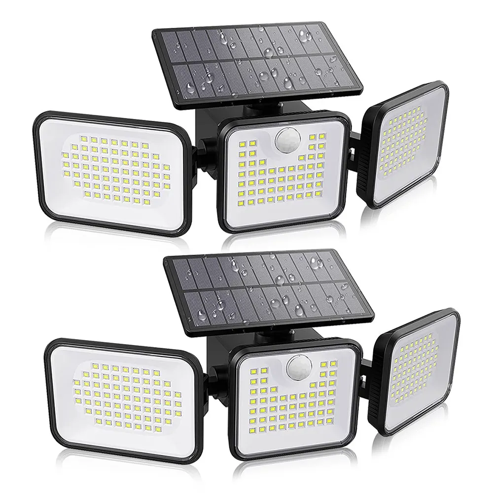 LITOM 180 LED Solar Lights Outdoor Adjustable Head Motion Sensor Human Induction - £113.04 GBP