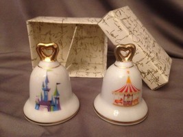 Vintage Disney Carousel Cinderella Castle Bell Salt and Pepper Shakers  With Box - £14.17 GBP