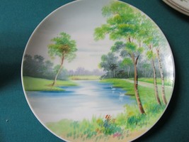 OCCUPIED JAPAN COLLECTOR PLATE GOLD COUNTRY SCENE 7 1/2&quot; - £34.93 GBP