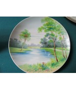 OCCUPIED JAPAN COLLECTOR PLATE GOLD COUNTRY SCENE 7 1/2&quot; - £35.30 GBP