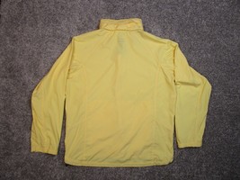 Cabelas Jacket Women Medium Yellow Light Hooded Packable Windbreaker Rai... - £19.65 GBP