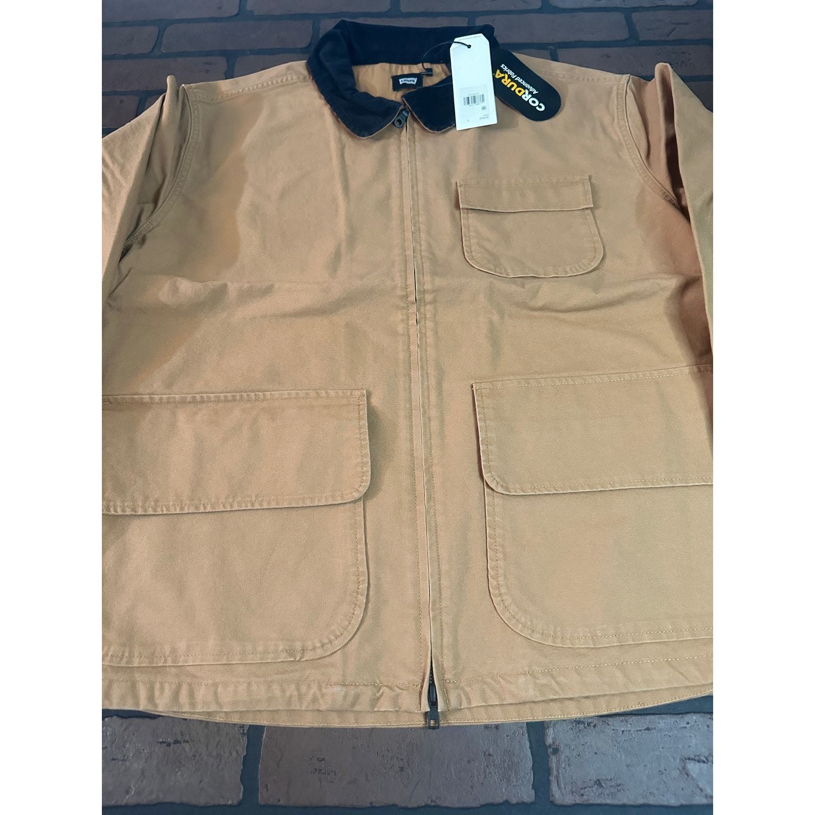 Levi's Tan Zipper Jacket with Corduroy Collar