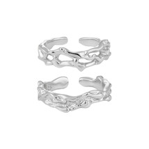 Unique Irregular Flowing Lavas 18k Yellow Gold Plated Hollow Adjustable Ring - £48.27 GBP+