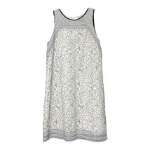 LOFT Womens Ivory White Black Floral Lace Lined Sleeveless Dress Size 4 - £10.21 GBP