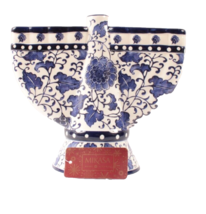 Menorah Hanukkah Ceramic Mikasa Blue White Floral 8 Inch NEW With Tags - £44.32 GBP