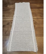 Vintage Thick Crochet Table Runner White Pretty! - $15.00