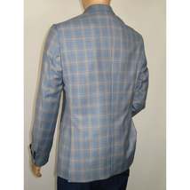 Men's Mono Turkey Sport Coat 100% Super 180s Wool 1522-02 Blue Brown Plaid image 8