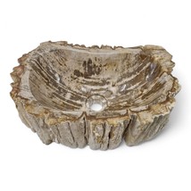 Fossilized Wood Wash Basin Natural Stone Attachment Washbowl Braun Bathroom - $743.33