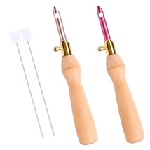 Knitting Embroidery Pen Punch Needle Wooden Handle Weaving Sewing Felting C - £18.80 GBP