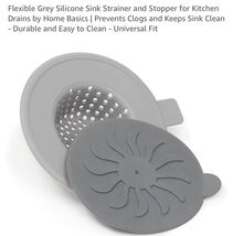 Flexible Grey Silicone Sink Strainer and Stopper for Kitchen Drains by G... - $15.72