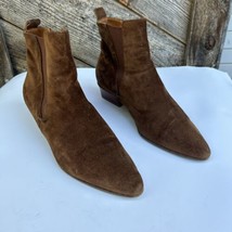 Aquatalia Fausta Chestnut Brown Suede Ankle Boot 50mm Booties $450 Women&#39;s 8 - £90.97 GBP