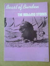 The Rollin Stones Beast Of Burden Sheet Music Vintage 1978 Lion Woman Photo - $2,499.99