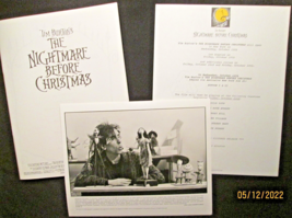 TIM BURTON:DIR: (NIGHTMARE BEFOUR CHRISTMAS) ORIG,1992 MOVIE PRESSKIT (C... - $296.99