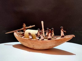 Ancient Egyptian Wooden Boat Model (reproduction)   (made in egypt) - £1,151.70 GBP