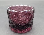 Vintage Degenhart Amethyst Purple Glass Daisy &amp; Button Pattern Salt Cell... - $14.84