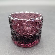 Vintage Degenhart Amethyst Purple Glass Daisy &amp; Button Pattern Salt Cellar DB9 - £11.67 GBP
