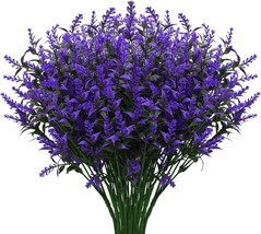 U/D 12 Bundles Artificial Lavender Fake Flowers Outdoor Uv Resistant Plants - £23.94 GBP