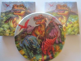 Dinosaur 18 Birthday 9&quot; Paper Plates  &amp; 40 Napkins 13&quot;x13&quot; New! - £9.40 GBP