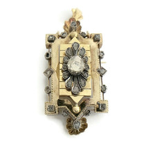 Authenticity Guarantee 
Antique Victorian Rectangle Diamond Pendant Broo... - £6,194.11 GBP