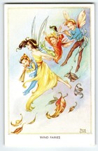 Wind Fairies Postcard Fairy Winged Sprites Fantasy Rene Cloke Valentine &amp; Sons - £12.64 GBP