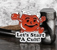 &quot;Let&#39;s Start a Cult&quot; Kool-Aid Inspired Enamel Pin | Funny Pop Culture Ac... - $11.87