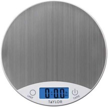 Taylor Precision Products 389621 Stainless Steel Digital Kitchen Scale,, White - $44.99