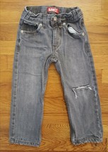 Levi&#39;s 514 Slim Straight Charcoal Gray Toddler Adjustable Pants Denim Jeans 3T - £15.71 GBP