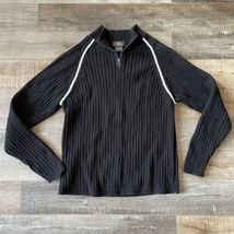 Route 66 Pullover Sweater Mens L 100% Cotton Black  Half-Zip Long Sleeve... - $8.33