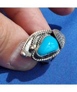 Signed Vintage tribal Zuni Robin Egg Blue Turquoise Sterling Silver nati... - €231,04 EUR