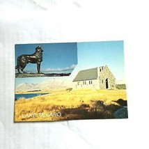 Church of Good Shepherd Lake Tekapo Postcard Sheep Dog Monument Unposted - £3.94 GBP