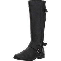 LifeStride Women Knee High Riding Boots Fallon Size US 7.5W Black Faux Leather - £22.36 GBP