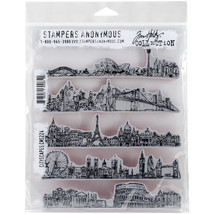 Tim Holtz Cling Stamps 7&quot;X8.5&quot;-Cityscapes - $25.55