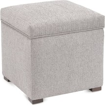 Tami Storage Ottoman, Upholstered Foot Rest For Couch, 20&quot; X 20&quot;, Graphite Grey, - £118.65 GBP