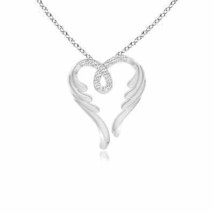 ANGARA Natural Diamond Angel Heart Pendant Necklace in 14K Gold (GVS2, 0.06 Ctw) - £531.65 GBP