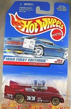 1998 Hot Wheels #684 First Editions 40/40 DOUBLE VISION Red w/Gold Lace Spokes - £6.05 GBP